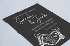 Gothic Wedding Party Invitations & Envelopes | Black & White | Pack of 10 - Larosier Prints