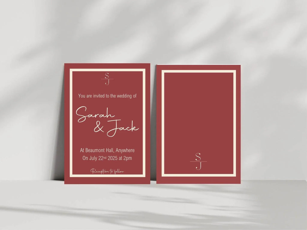 Rosewood Wedding Invitation Suite - Larosier Prints