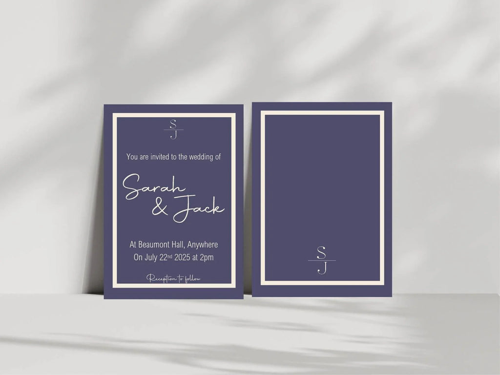 Sapphire Wedding Party Invitations & Envelopes | Pack of 10 - Larosier Prints