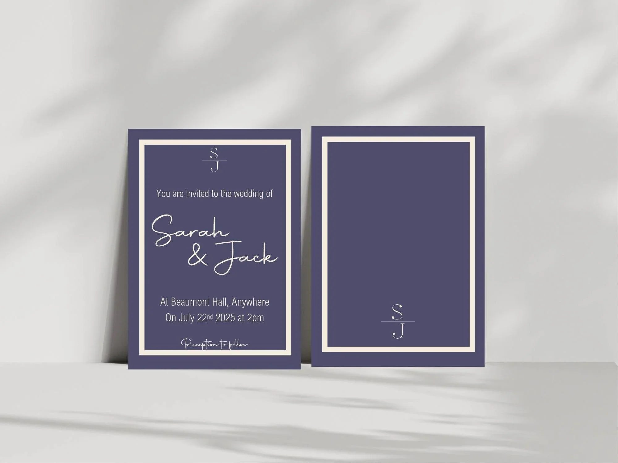Sapphire Wedding Party Invitations & Envelopes | Pack of 10 - Larosier Prints