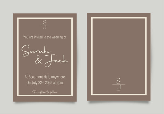 Earth Wedding Party Invitations & Envelopes | Pack of 10
