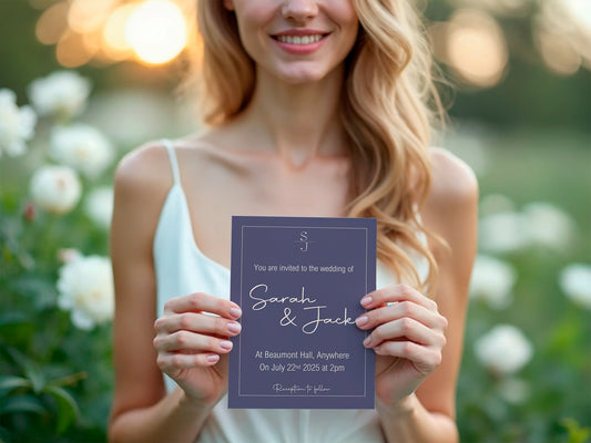 Sapphire Wedding Party Invitations & Envelopes | Pack of 10