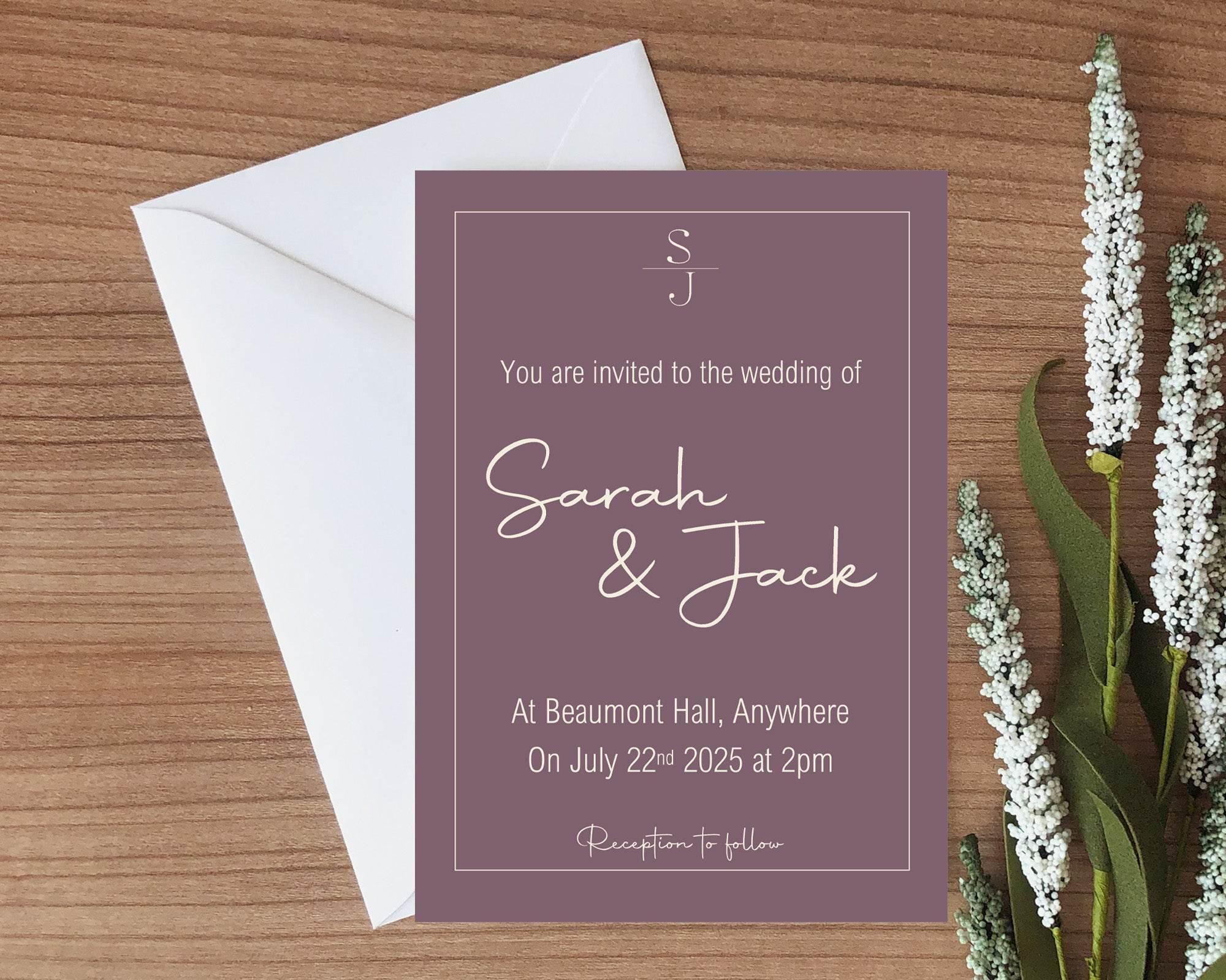 Heather Wedding Invitation Suite - Larosier Prints