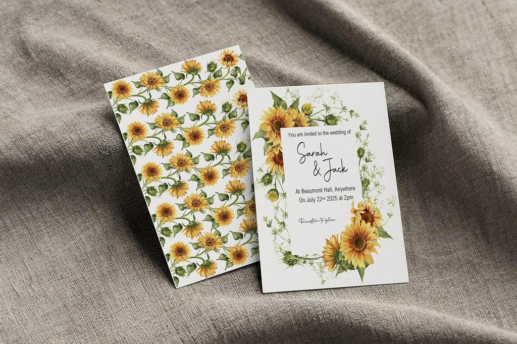 Sunflower Wedding Invitation Suite - Larosier Prints