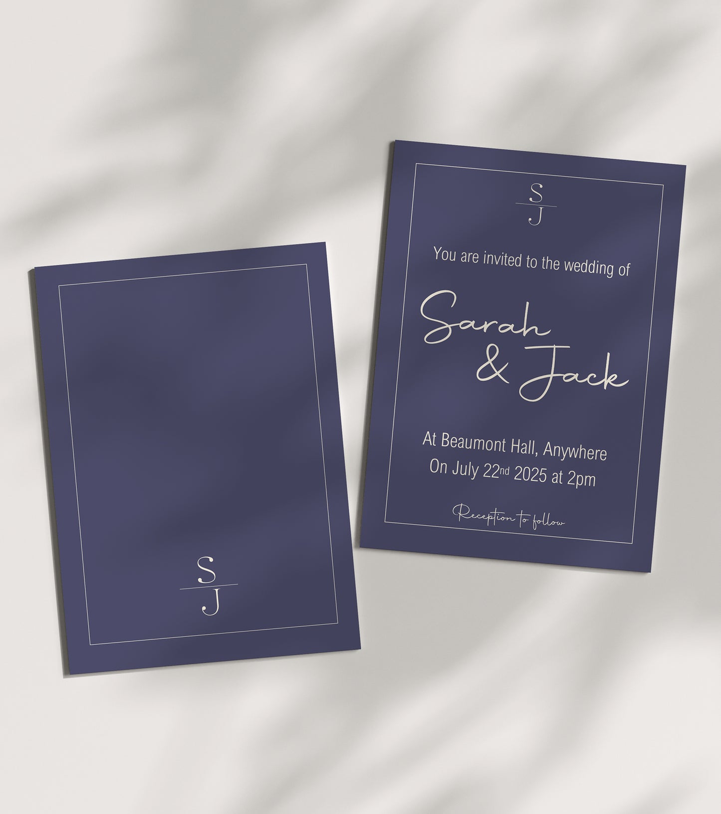Sapphire Wedding Party Invitations & Envelopes | Pack of 10