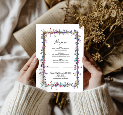 Wild Flowers Wedding Invitations & Envelopes | Pack of 10