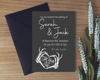 Gothic Wedding Party Invitations & Envelopes | Black & White | Pack of 10 - Larosier Prints