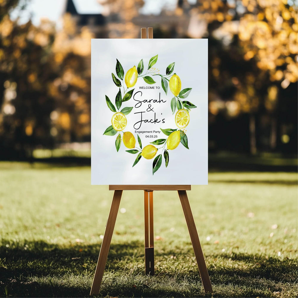 Lemon Engagement Welcome Party Sign - Larosier Prints