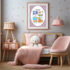 Pink Football Seasons Poster | Educational Wall Art