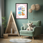 Pink Bow Seasons Poster | Educational Wall Art