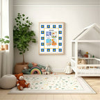 Blue Checked & Stars Seasons Poster | Educational Wall Art