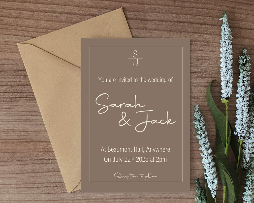 Earth Wedding Party Invitations & Envelopes | Pack of 10 - Larosier Prints