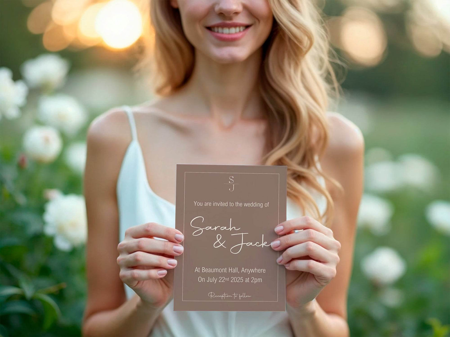 Earth Wedding Party Invitations & Envelopes | Pack of 10
