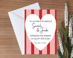 Red & Pink Wedding Party Invitations & Envelopes | Pack of 10 - Larosier Prints