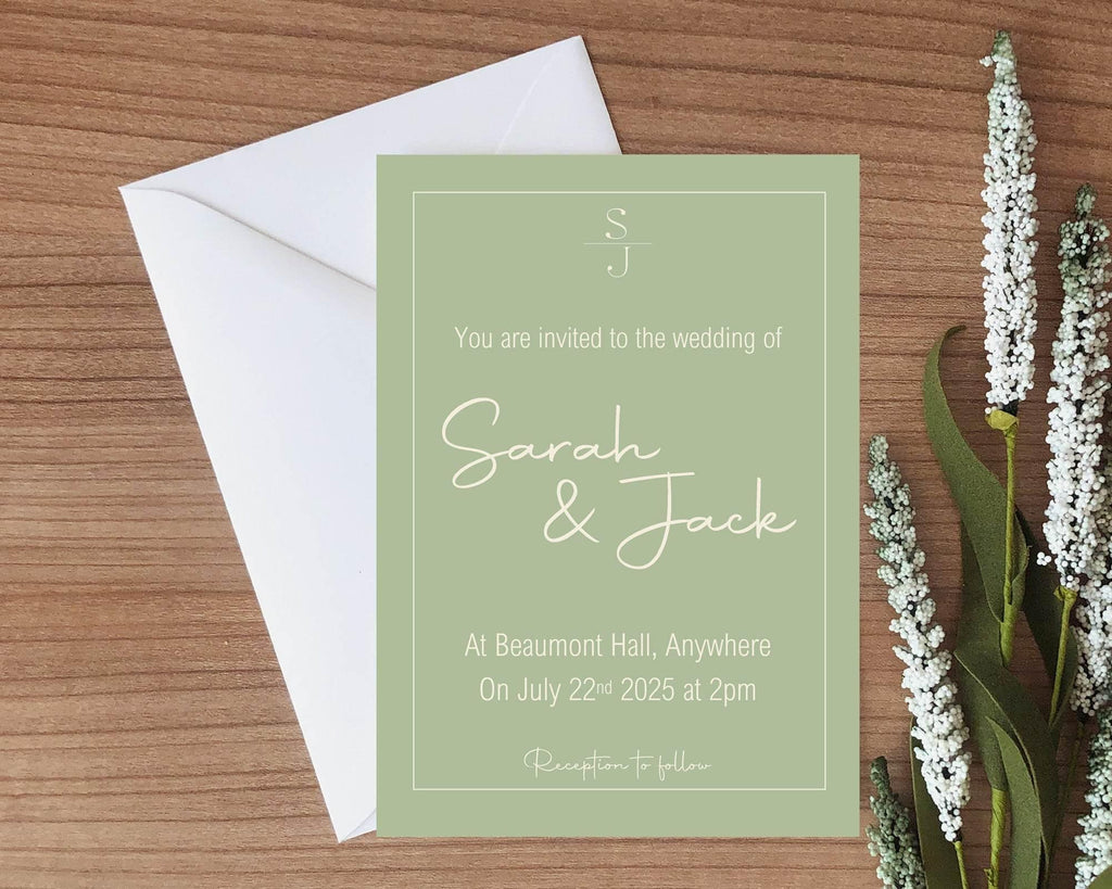 Willow Wedding Party Invitations & Envelopes | Pack of 10 - Larosier Prints