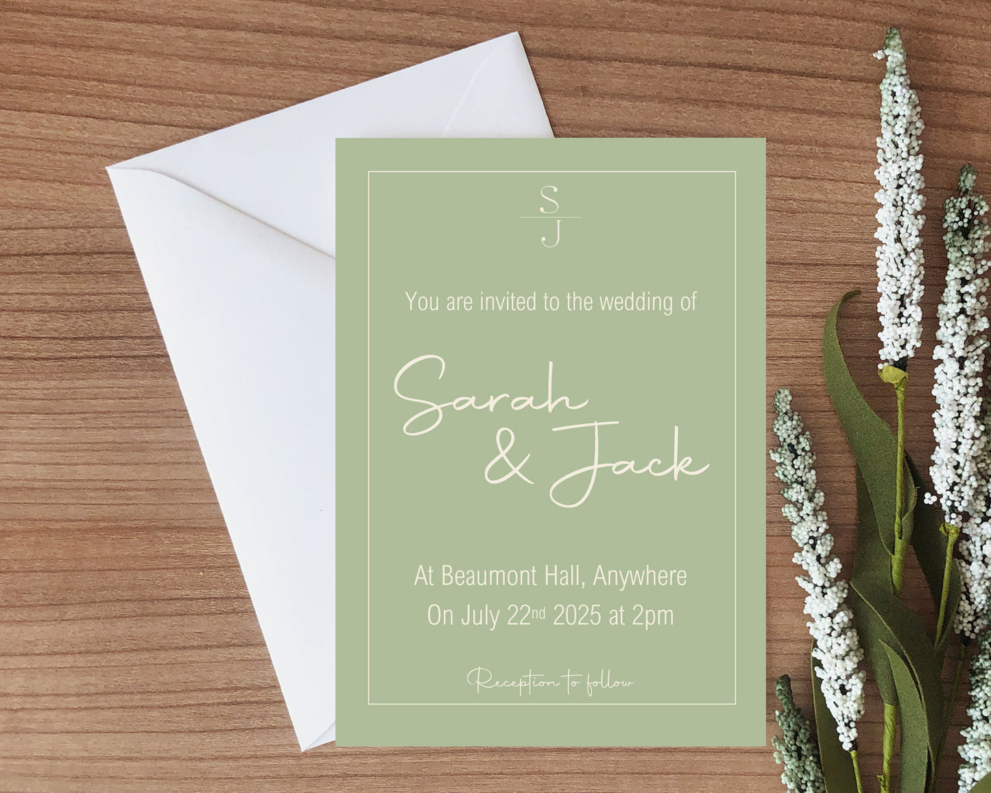 Willow Wedding Party Invitations & Envelopes | Pack of 10