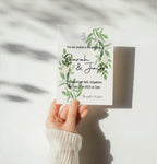Green & White Rose Wedding Party Invitations & Envelopes | Pack of 10 - Larosier Prints