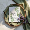Green & White Rose Wedding Party Invitations & Envelopes | Pack of 10 - Larosier Prints