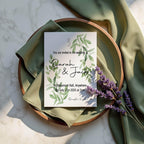 Green & White Rose Wedding Party Invitations & Envelopes | Pack of 10 - Larosier Prints