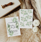 Green & White Rose Wedding Party Invitations & Envelopes | Pack of 10 - Larosier Prints