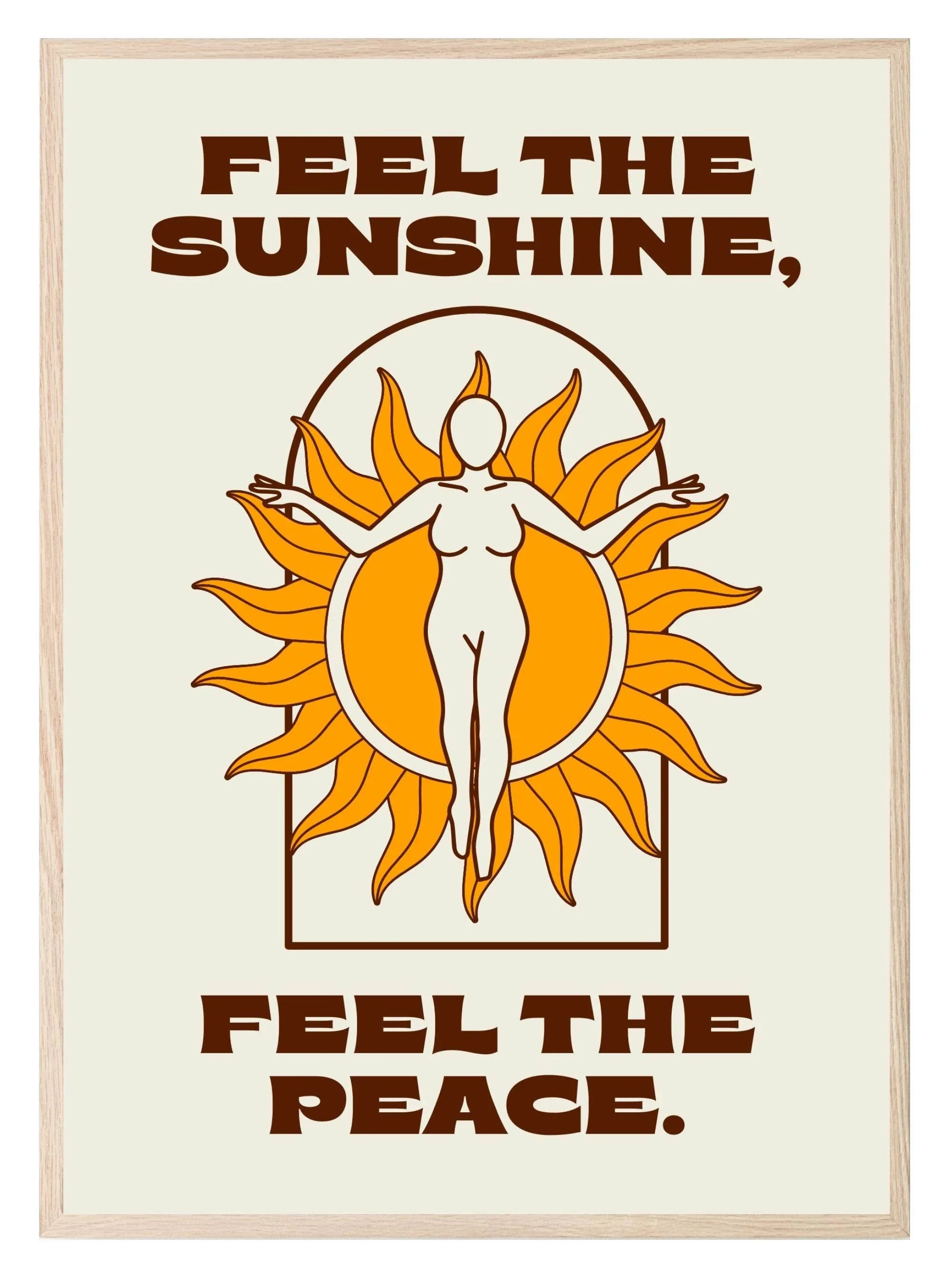 Feel The Sunshine, Feel The Peace Print | Retro Wall Art - Larosier Prints