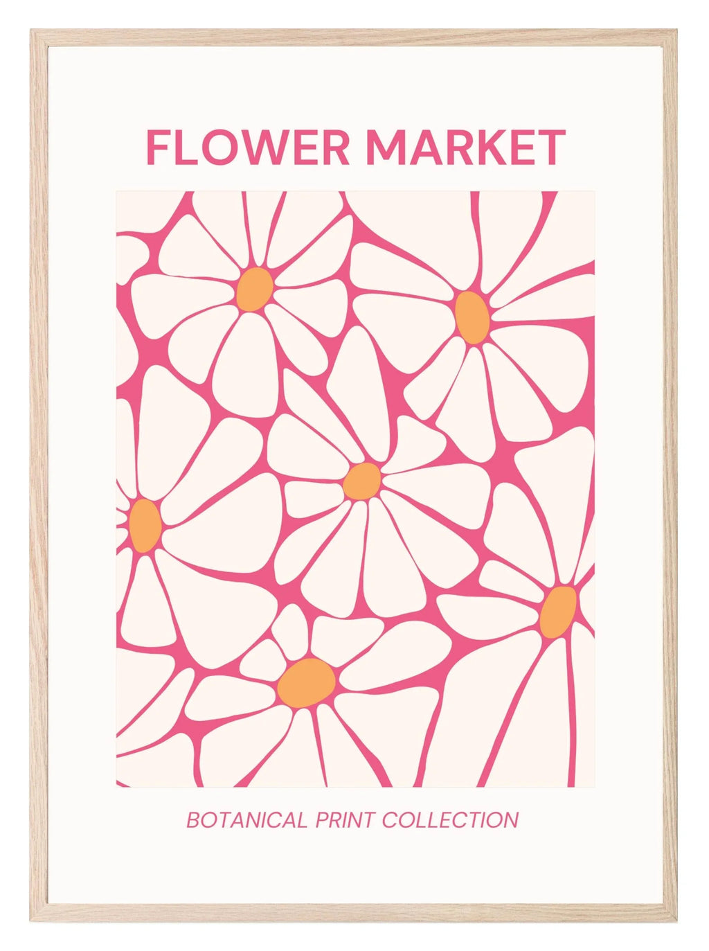 Flower Market Print | Pink Abstract Floral Wall Art - Larosier Prints