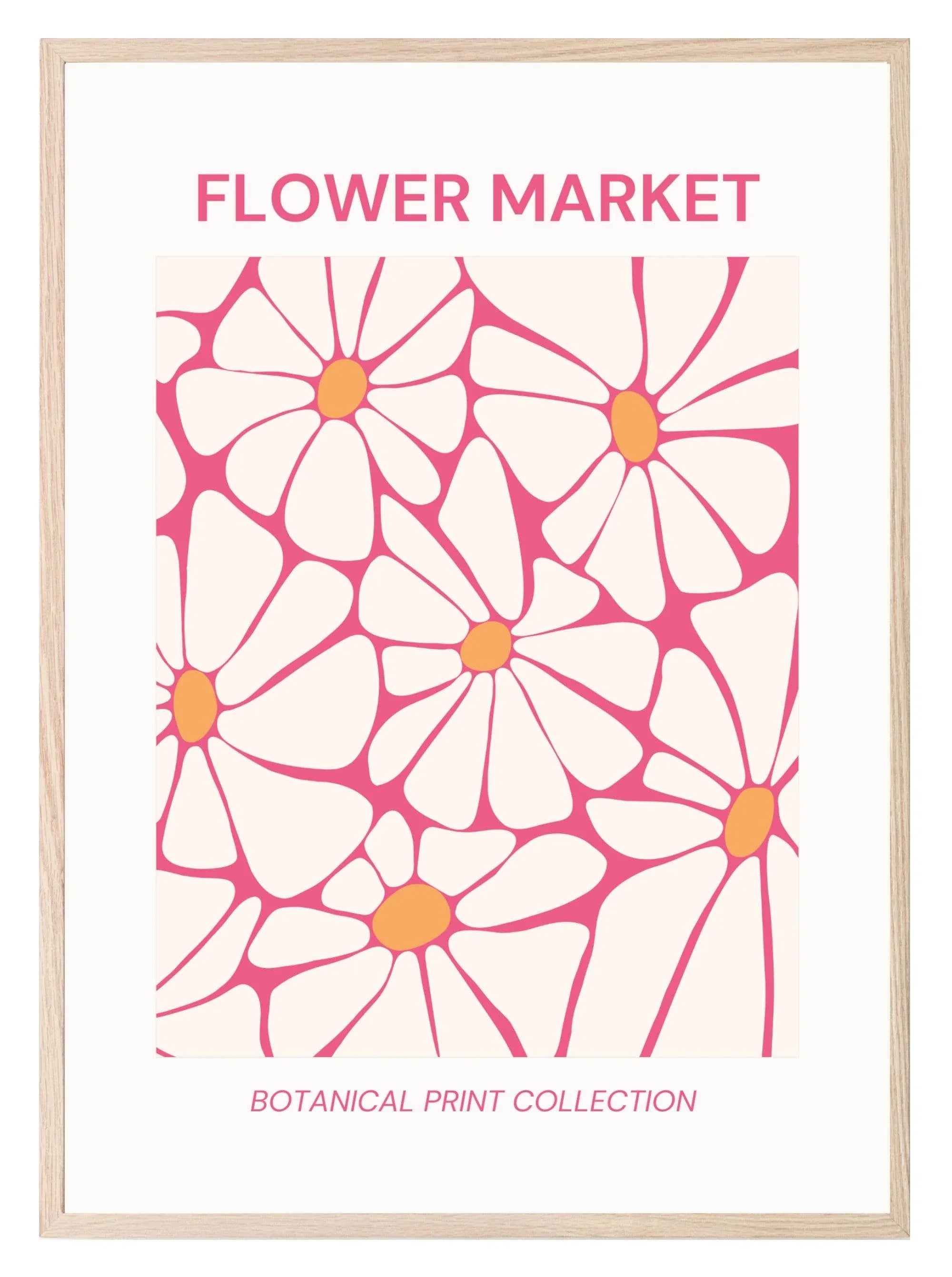 Flower Market Print | Pink Abstract Floral Wall Art - Larosier Prints
