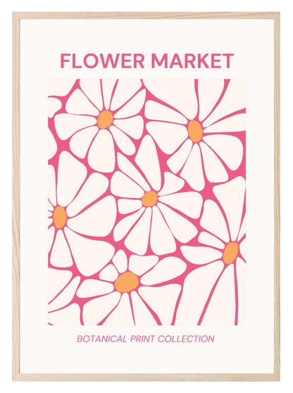 Flower Market Print | Pink Abstract Floral Wall Art