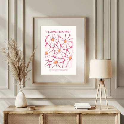 Flower Market Print | Pink Abstract Floral Wall Art