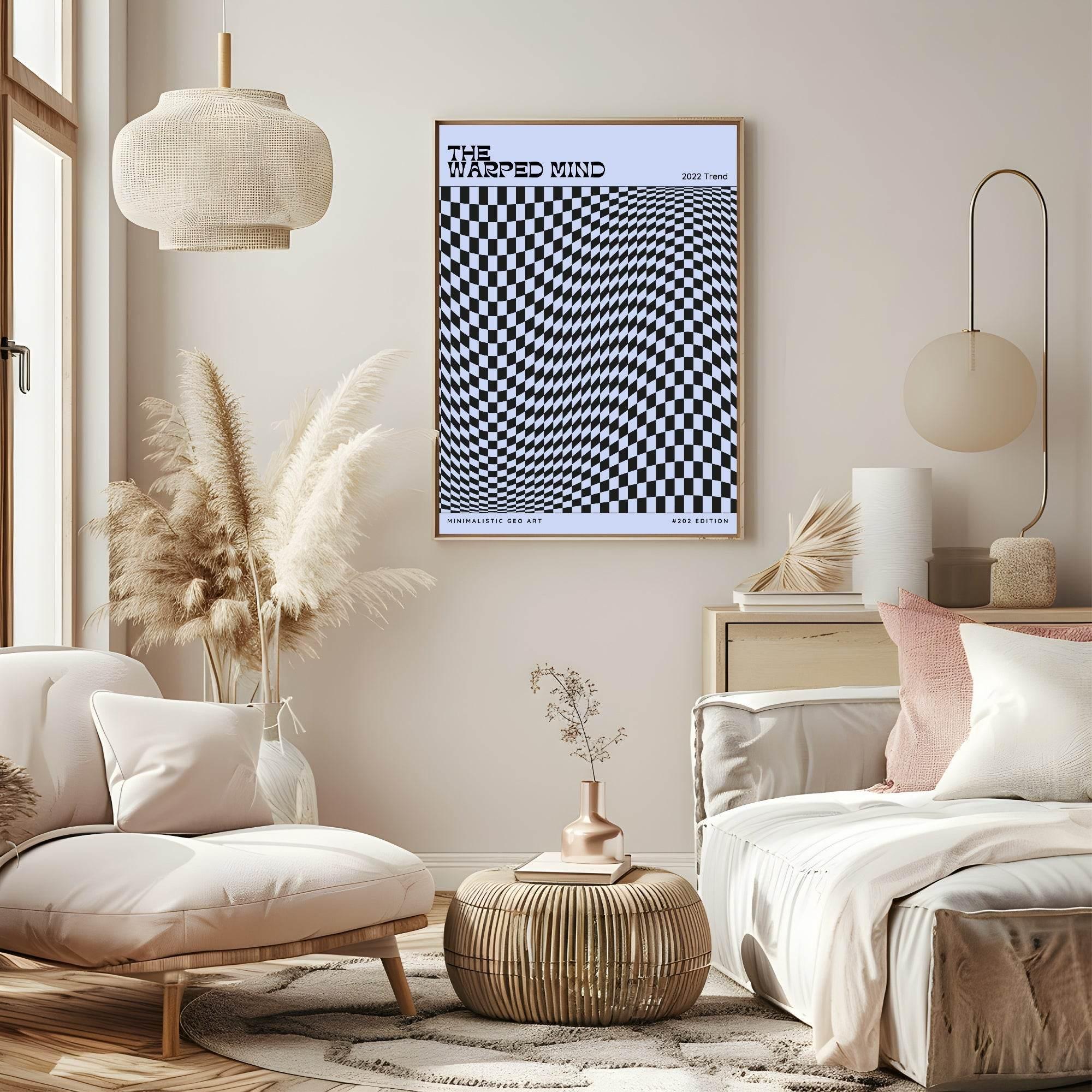 The Warped Mind Print | Optical Illusion Monochrome & Abstract Wall Art - Larosier Prints