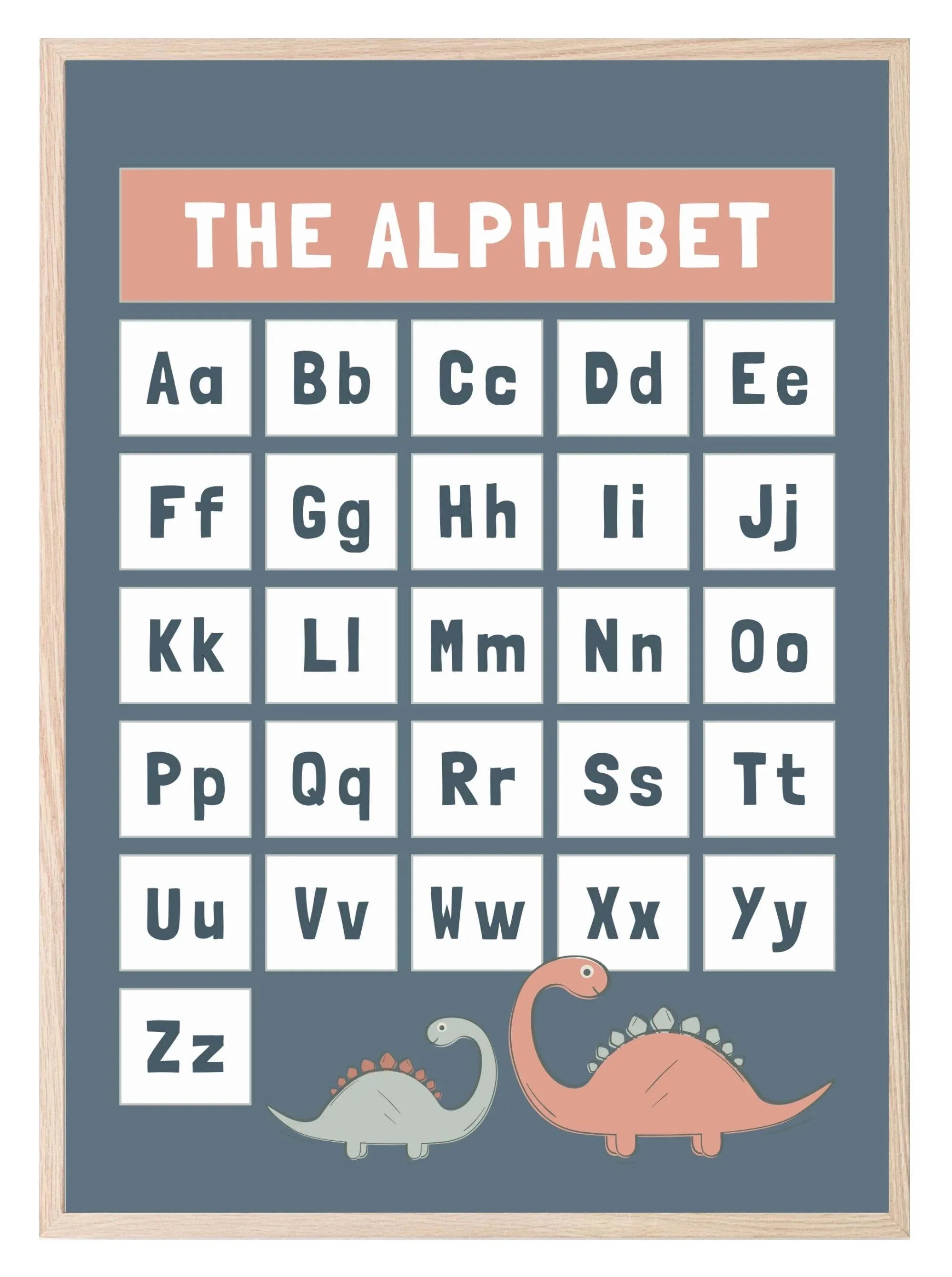 Dinosaur Alphabet Print | Kids Educational Wall Art - Larosier Prints