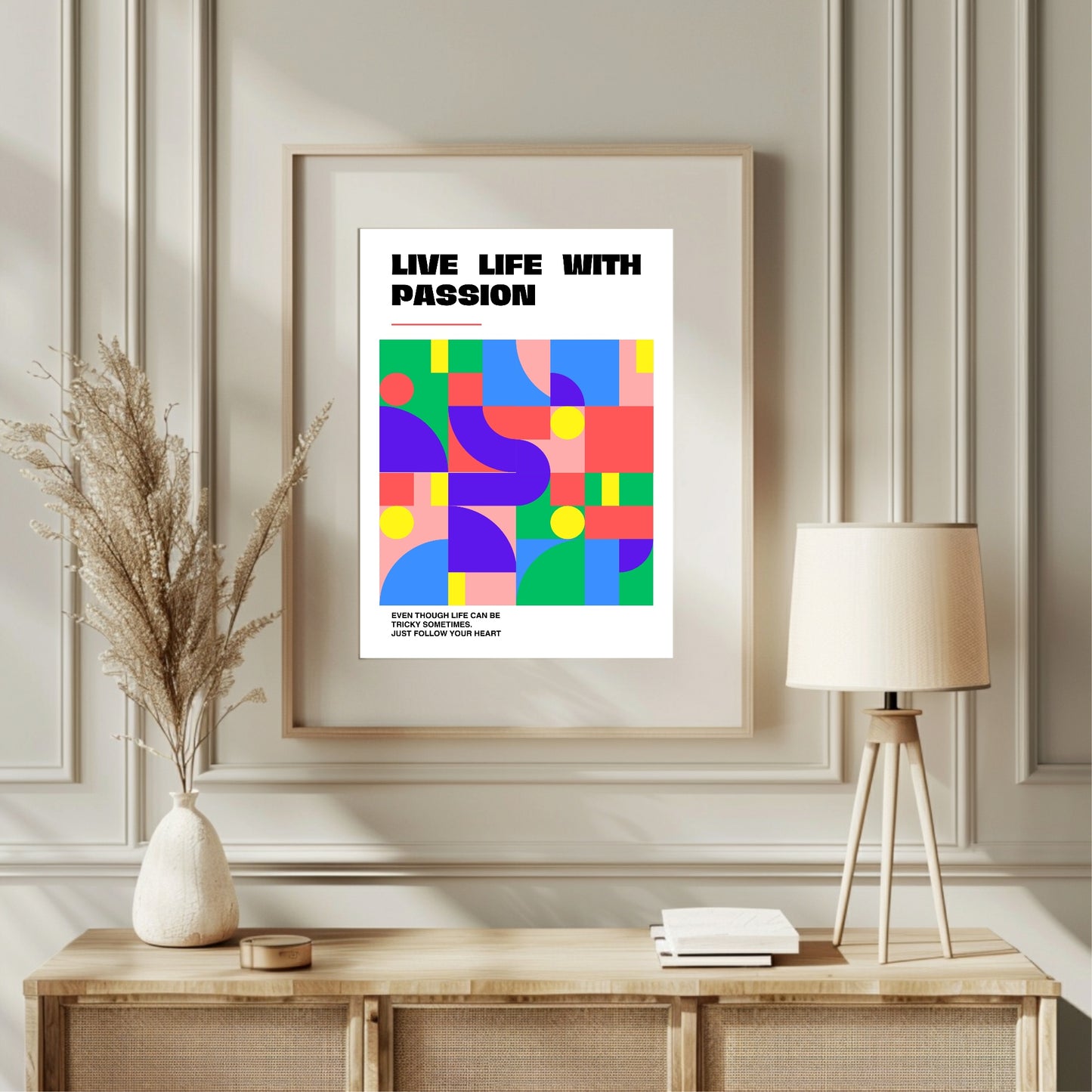 Live Life With Passion Print | Abstract Inspirational Wall Art