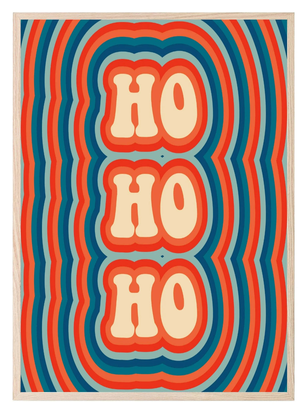 Ho ho ho Print | Retro Christmas Art - Larosier Prints