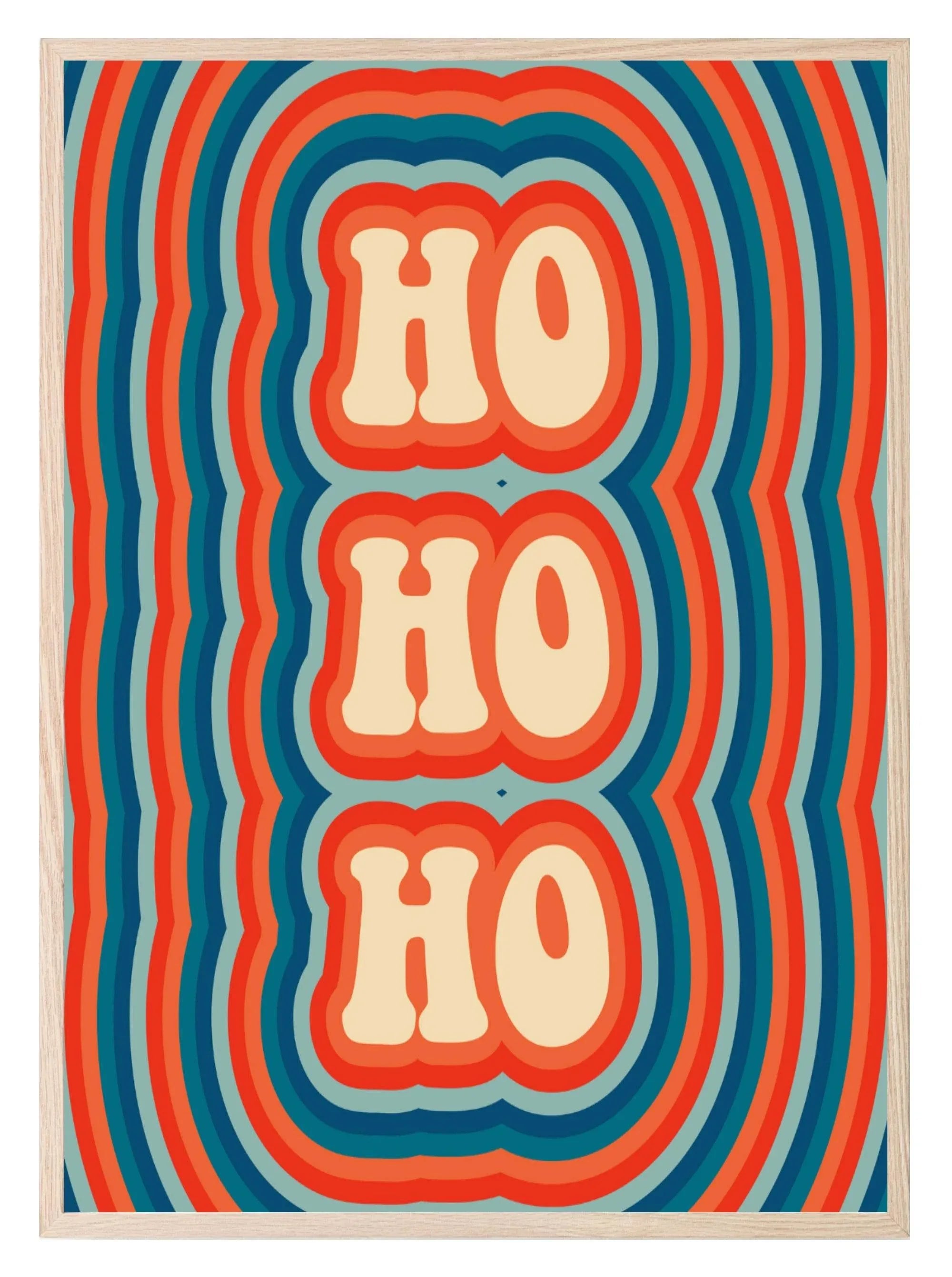 Ho ho ho Print | Retro Christmas Art - Larosier Prints
