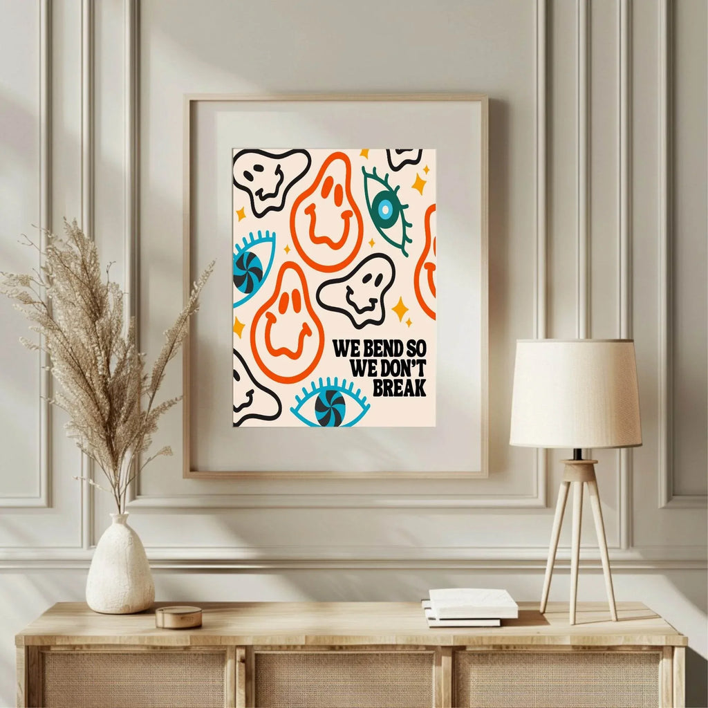 We Bend So We Don't Break Print| Abstract Faces Wall Art - Larosier Prints