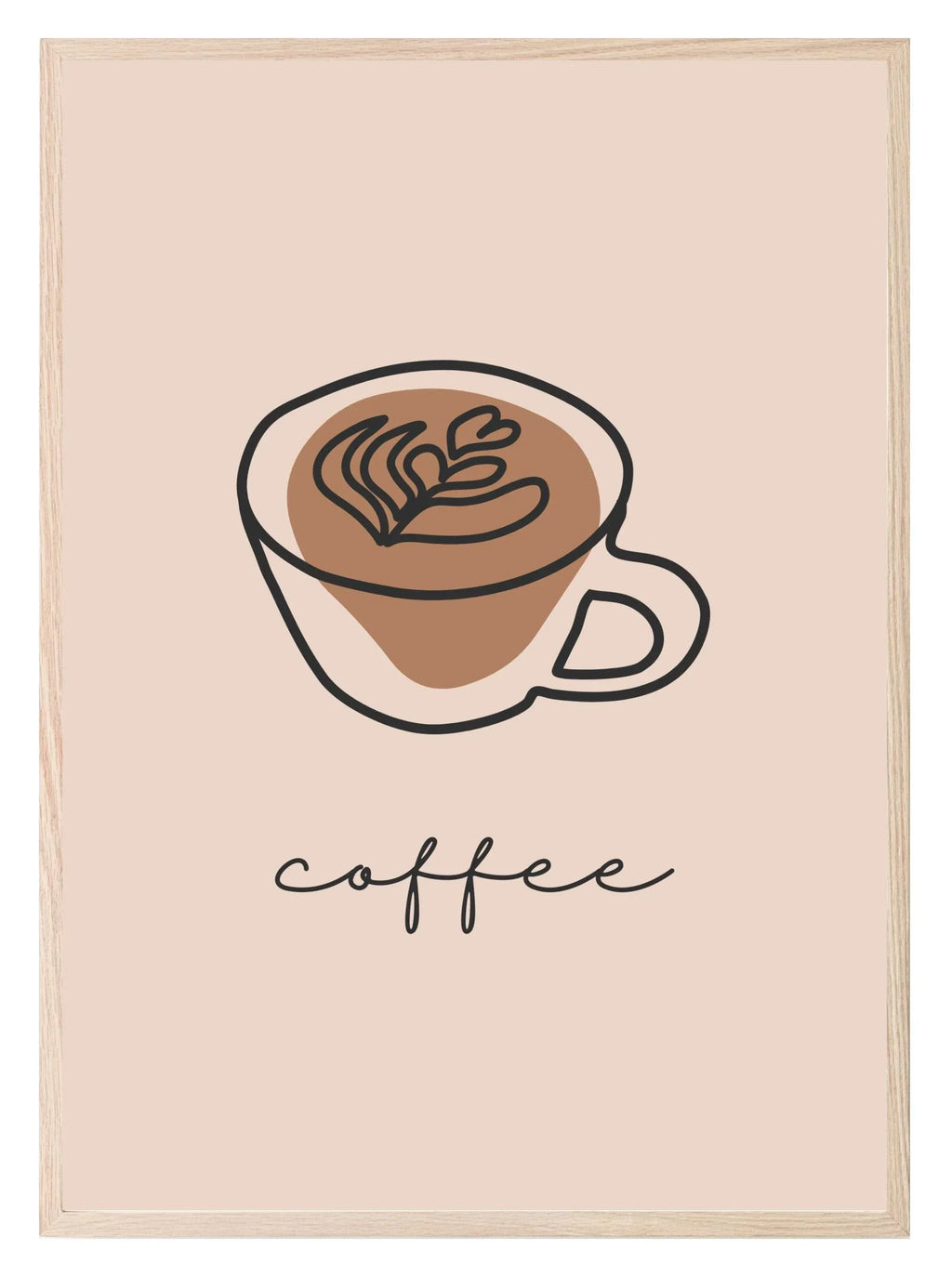 Coffee Cup Line Art Print | Kitchen Wall Art - Larosier Prints