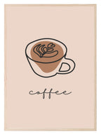 Coffee Cup Line Art Print | Kitchen Wall Art - Larosier Prints