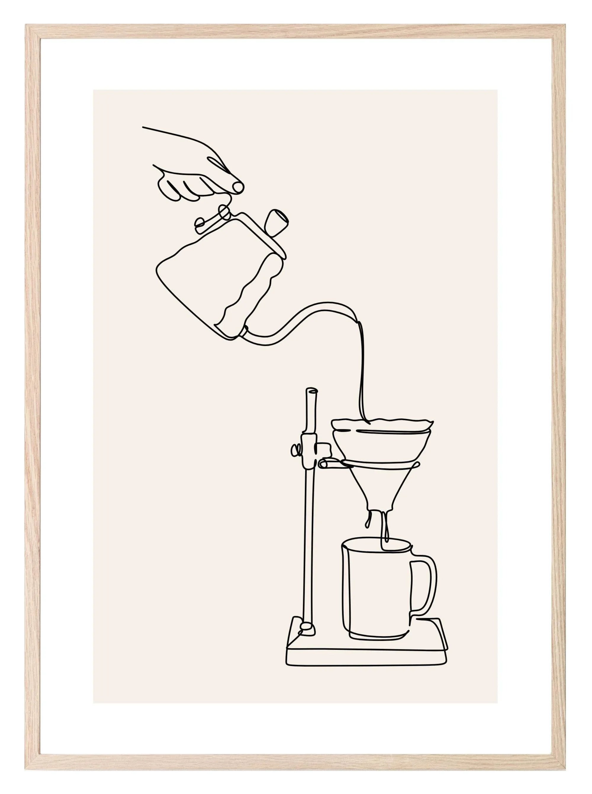 Coffee Percolator Print | Line Drawing Wall Art - Larosier Prints