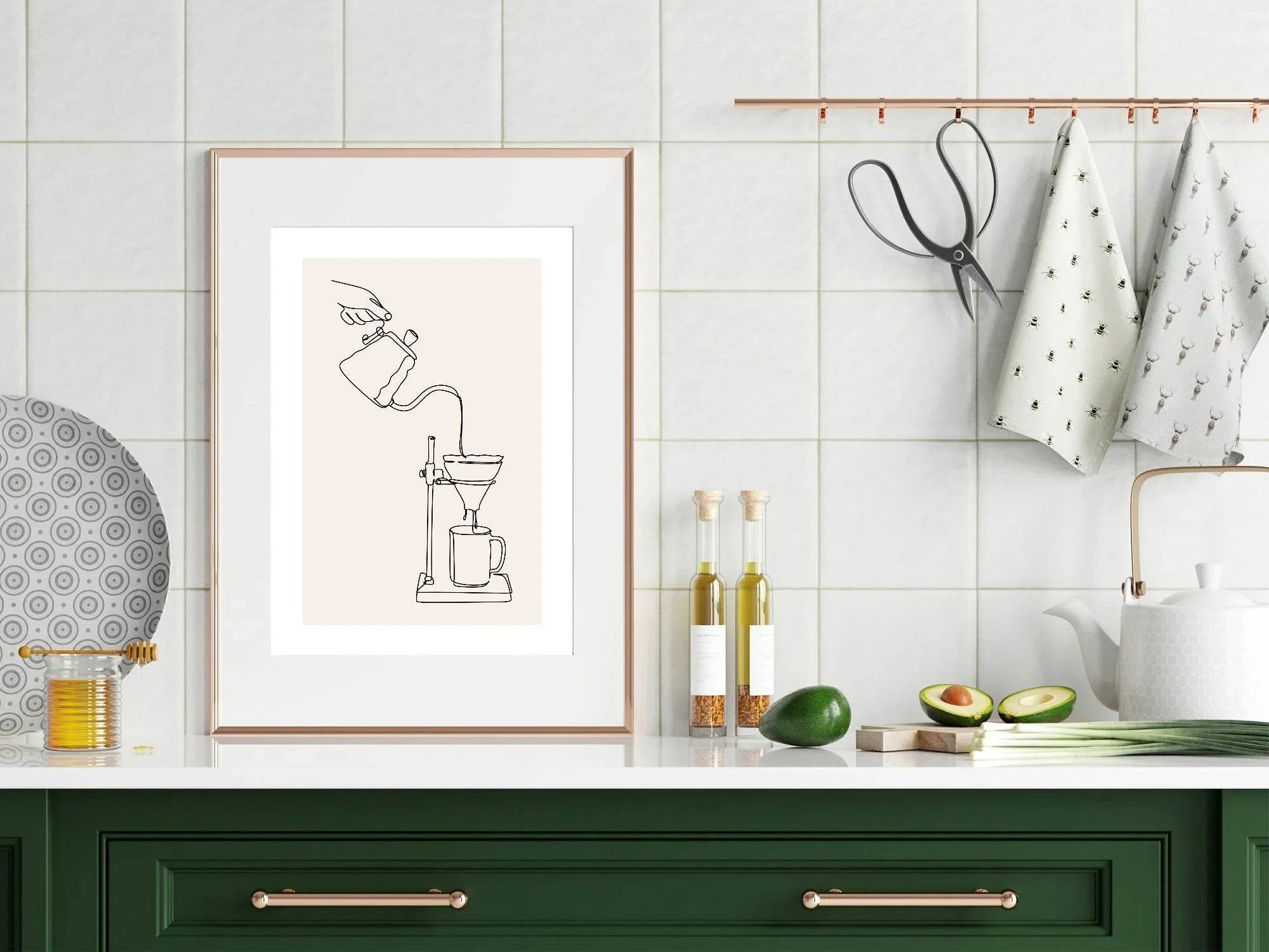 Coffee Percolator Print | Line Drawing Wall Art - Larosier Prints