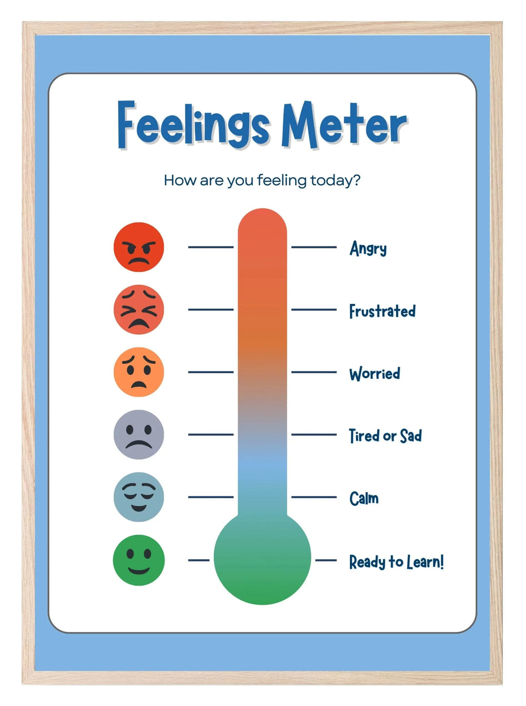 Feelings Meter Print | Teacher Play Room Wall Art Gift - Larosier Prints