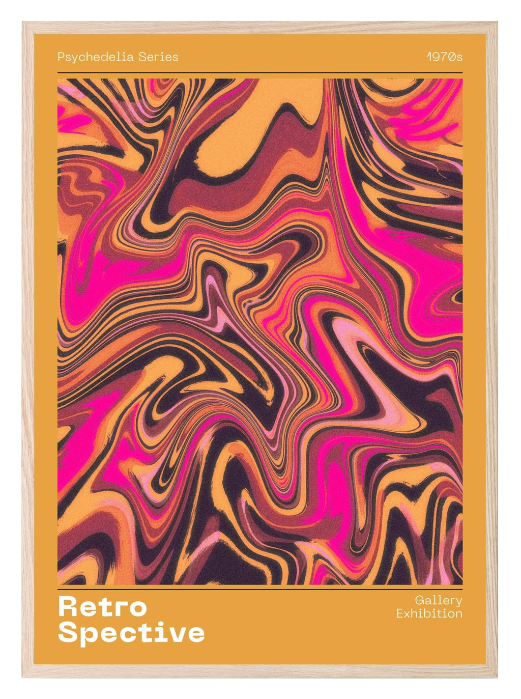Retrospective Print | Mustard Psychedelia Series 1970s | Retro Wall Art - Larosier Prints