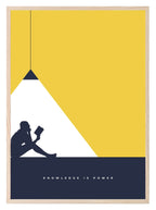 Knowledge is Power Print | Yellow Modern Wall Art - Larosier Prints