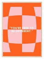 You're Free To Be Different Print | Retro Wall Art - Larosier Prints