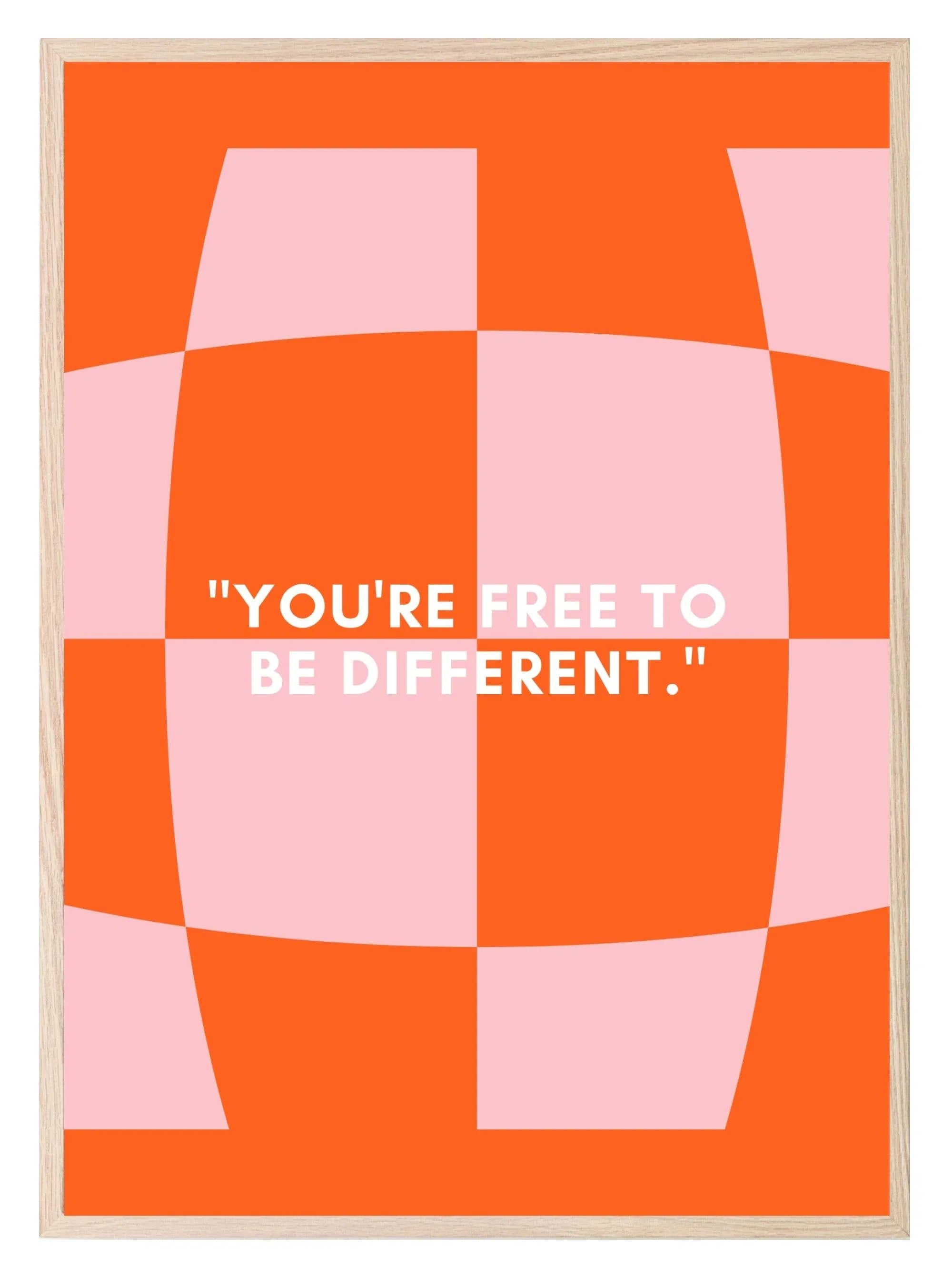 You're Free To Be Different Print | Retro Wall Art - Larosier Prints