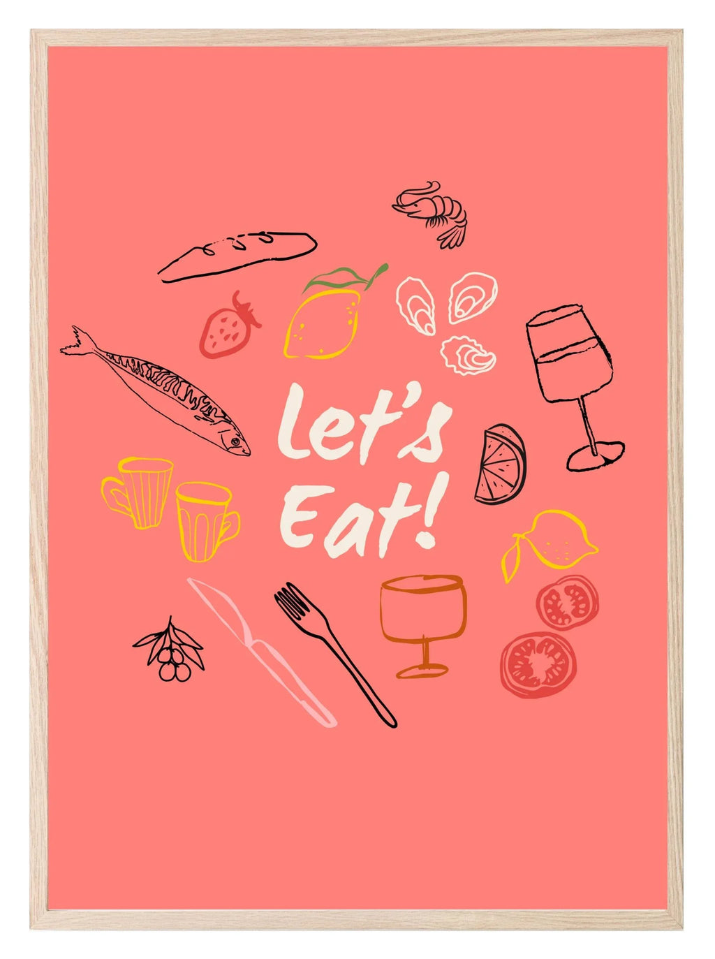 Let's Eat Print | Modern Kitchen Wall Art - Larosier Prints