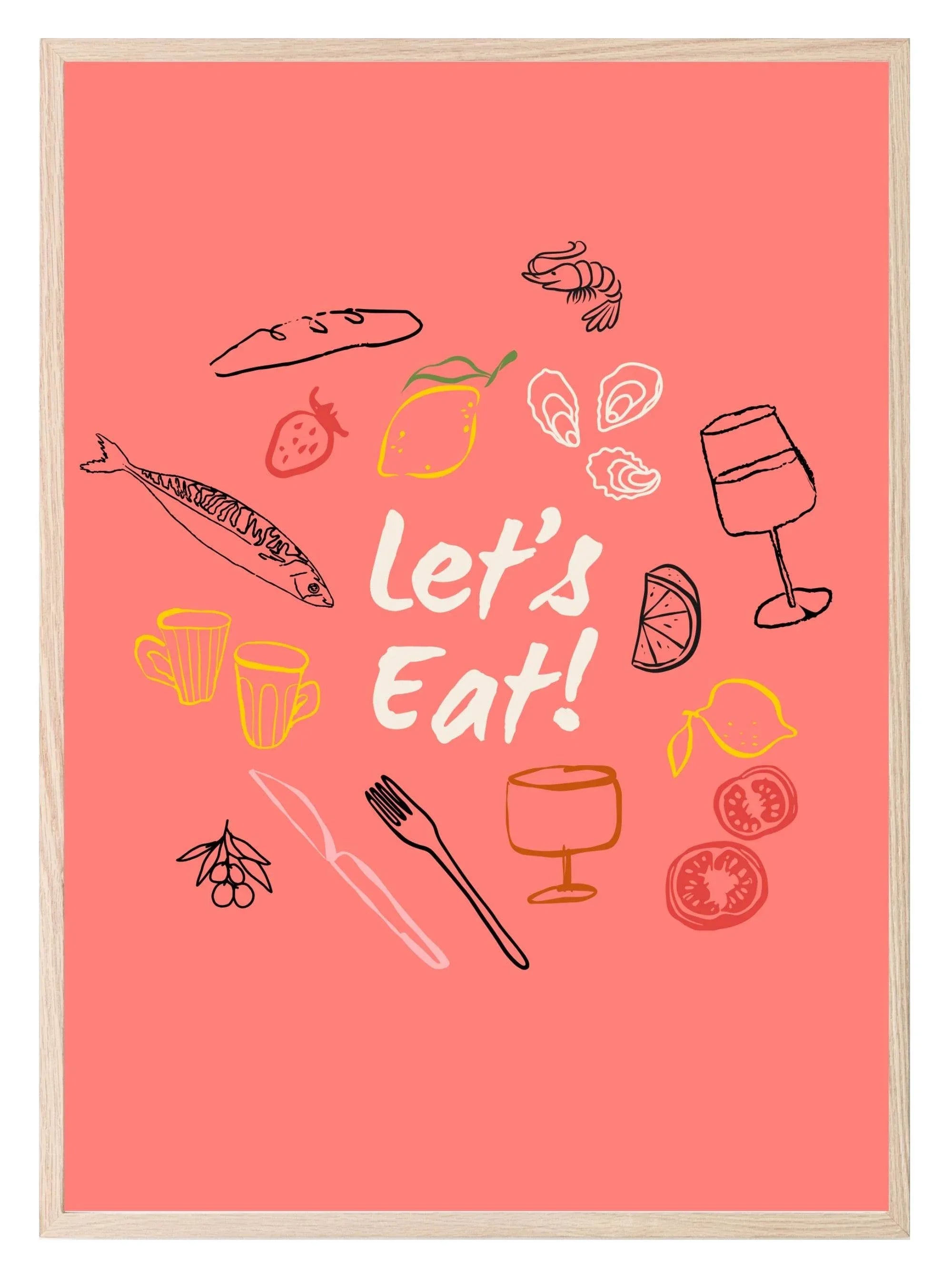 Let's Eat Print | Modern Kitchen Wall Art - Larosier Prints