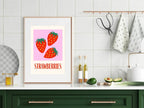 Strawberries Print | Modern Kitchen Wall Art - Larosier Prints