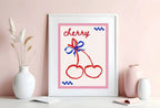Cherry Illustration Print | Fun Wall Art - Larosier Prints