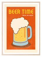 Beer Time Print | Kitchen Bar Wall Art - Larosier Prints