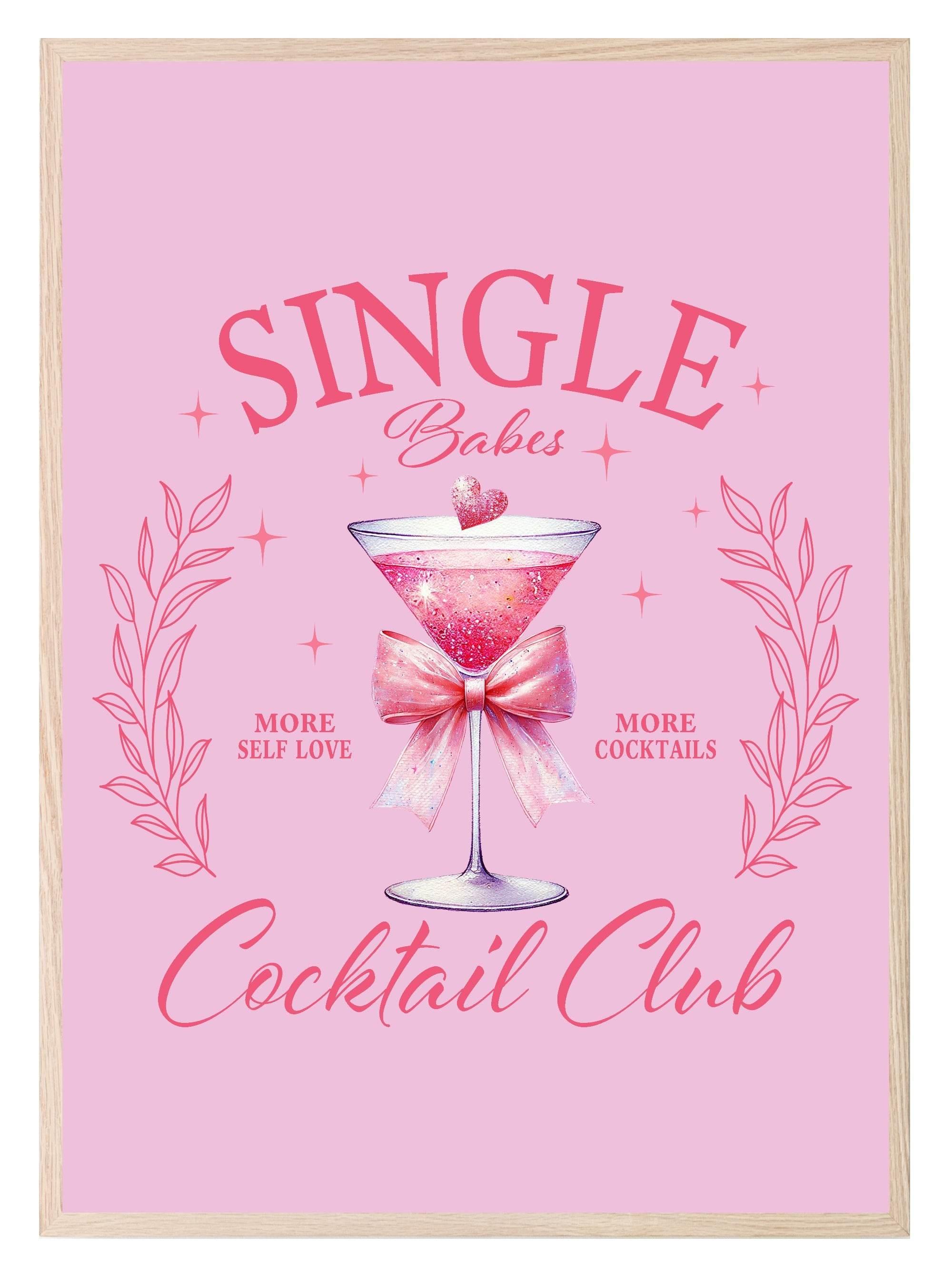 Single Babes Club Print | Girl Power Wall Art - Larosier Prints